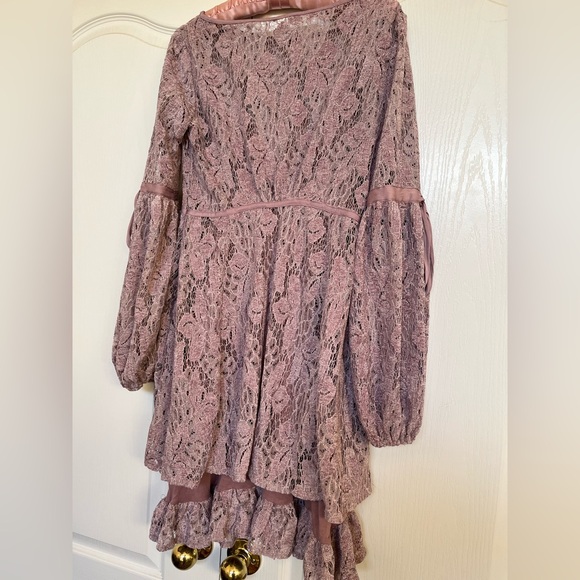 Free People Ruby Purple Lace Floral Dress - Picture 3 of 6
